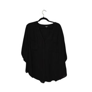 Torrid Womens Harper Top Size 2X Black Sheer Elevated Basic Preppy Feminine